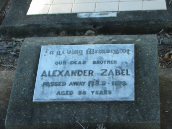 Alexander ZABEL  | 2 Feb 1979 aged 58  | Minden/Coolana - St Johns Lutheran  | 