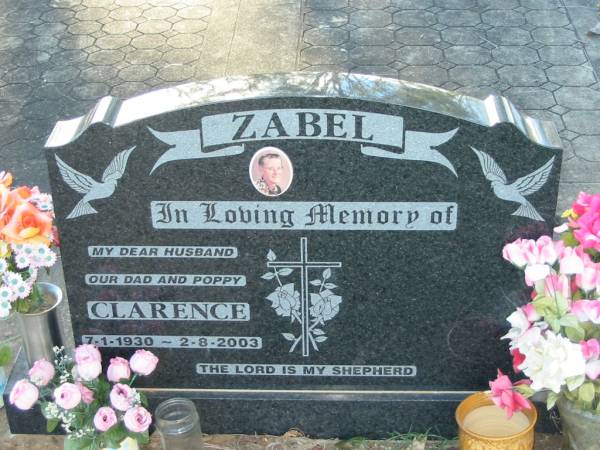 Clarence ZABEL  | b: 7 Jan 1930, d: 2 Aug 2003  | Minden/Coolana - St Johns Lutheran  | 