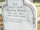 Heinrich MUNDT, born 1 Oct 1835 died 19 July 1893; St Johns Evangelical Lutheran Church, Minden, Esk Shire 