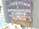 Adolph David MULLER, 15-6-1920 - 19-12-1995; St Johns Evangelical Lutheran Church, Minden, Esk Shire 