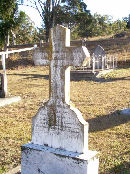 Elisabeth MILLAT, nee MULLER,  | born 8 May 1872 died 4? Feb 1894;  | St Johns Evangelical Lutheran Church, Minden, Esk Shire  | 
