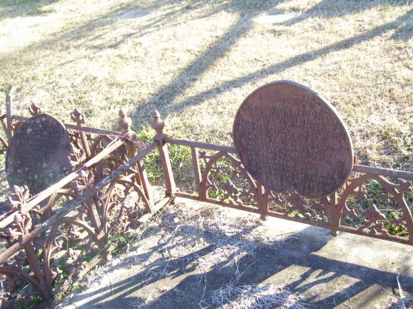 Marie Friederike Emile NIETHE,  | born 18 Dec 1857 died 18 May 1908;  | St Johns Evangelical Lutheran Church, Minden, Esk Shire  | 