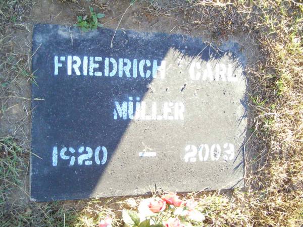 Friedrich Carl MULLER,  | 1920 - 2003;  | St Johns Evangelical Lutheran Church, Minden, Esk Shire  | 