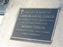 
John Modral Baker
12 4 1945
aged 74

wife
Minnie Baker
22 9 1956
aged 74

Moggill Historic cemetery (Brisbane)
