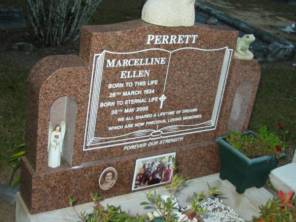 Marcelline Ellen PERRETT,  | born 28 March 1934,  | died 30 May 2005;  | Mooloolah cemetery, City of Caloundra  |   | 