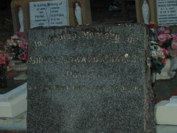 Sidney Edward Charles POWELL,  | died 6? Sept 1967 aged 54 years;  | Mooloolah cemetery, City of Caloundra  |   | 