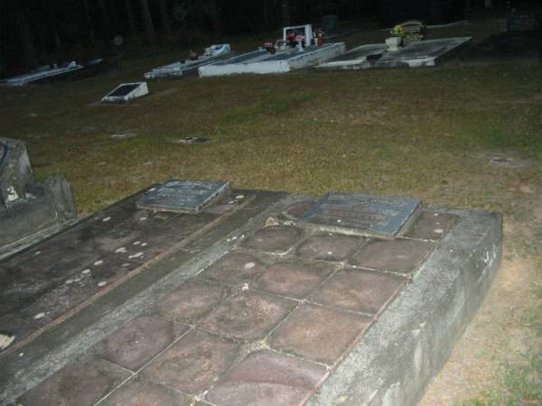 W.L.M. (Mena) WESTAWAY,  | died 18-11-70 aged 81 years;  | Richard Henry WESTAWAY,  | died 16-9-63? aged 84 years;  | Mooloolah cemetery, City of Caloundra  |   | 
