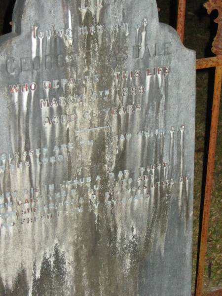 George TEASDALE,  | died 5 March 1889 aged 68 years;  | Mooloolah cemetery, City of Caloundra  |   | 