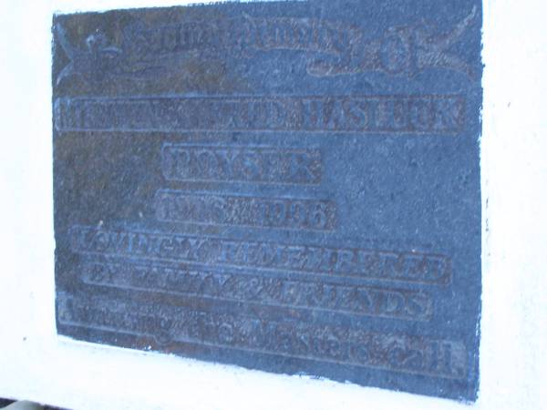 Mervyn Alfred Hasluck POYSER,  | poppi,  | 1906 - 1996;  | Mooloolah cemetery, City of Caloundraa  |   |   | 