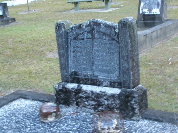 William LEACH,  | died 1 Feb 1960 aged 81 years;  | Emma LEACH,  | died 17 Feb 1937 aged 61 years;  | Mooloolah cemetery, City of Caloundra  |   |   | 