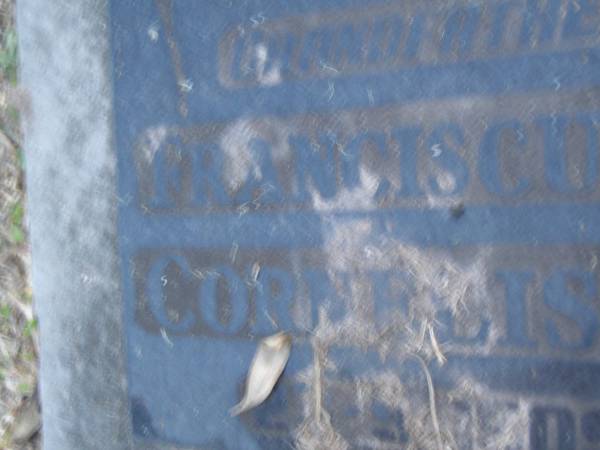 Franciscus Hubertus Cornelis VERSCHURE,  | husband father father-in-law grandfather brother,  | 23-9-1909 - 17-8-1983;  | Mooloolah cemetery, City of Caloundra  |   | 