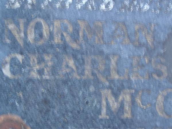 Norman Charles MCCOSKER,  | husband,  | died ?? Sept 1983 aged 84 years;  | Mooloolah cemetery, City of Caloundra  |   | 