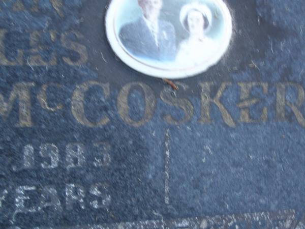 Norman Charles MCCOSKER,  | husband,  | died ?? Sept 1983 aged 84 years;  | Mooloolah cemetery, City of Caloundra  |   | 