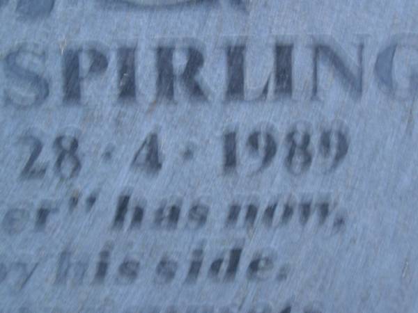 Audrey Joan SPIRLING,  | 29-6-1931 - 28-4-1989;  | Mooloolah cemetery, City of Caloundra  |   | 