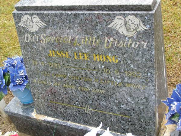 Jesse Lee HONG,  | 14-4-1991 - 10-6-1002;  | Mooloolah cemetery, City of Caloundra  |   | 