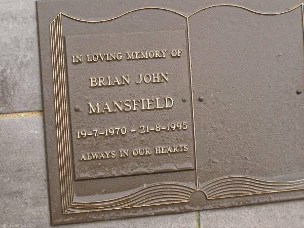Brian John MANSFIELD,  | 19-7-1970 - 21-8-1995;  | Mooloolah cemetery, City of Caloundra  | 