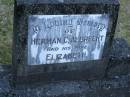 
Herman C. ALBRECHT;
Elizabeth,
wife;
Mooloolah cemetery, City of Caloundra


