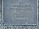 
John Gordon (Jack) JOASS,
died 12-8-79 aged 71 years;
Mooloolah cemetery, City of Caloundra


