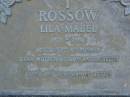 Lila Mabel ROSSOW, 1921 - 1980, wife of Ronald, mother of Don, Dawn & Judith; Mooloolah cemetery, City of Caloundra  