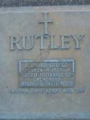 Leonard George RUTLEY, 1924 - 1979, husband of Catherine, father of Sandra, Kaye, Kerry & Dan; Mooloolah cemetery, City of Caloundra  