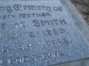 
Violet M. SMITH,
mother,
died 12-12-1980 aged 94 years;
Mooloolah cemetery, City of Caloundra

