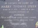 
Henry Thomas STEER,
born 26-9-1923,
died 18-8-1986,
husband of Monica,
father of Denis, Mary, Carmel, Harry, Lynette,
Leonard & Tony;
Mooloolah cemetery, City of Caloundra
[REDO]

