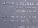 
Arthur Neville DARCY,
born 17 May 1924,
died 19 July 1985,
remembered by wife Juanita,
children Kevin, Janice & Narelle;
Mooloolah cemetery, City of Caloundra
[REDO]

