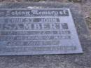 
Ernest John ISAMBERT,
14-12-1910 - 22-5-1981,
husband of Mary,
father of Glenda, Patricia & Anthony;
Mooloolah cemetery, City of Caloundra

