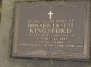 Howard Ernest KINGSFORD, died 2 Feb 1997 aged 80 years; Mooloolah cemetery, City of Caloundra 