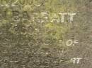 
Valarie Mary BARRATT,
died 29 Sept 2000;
Alan John BARRATT,
died 23 Sept 2000;
mum & dad of Seeta, Leah & Mark, Alan;
Mooloolah cemetery, City of Caloundra
