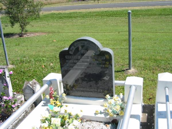 Richard John BEAUMONT,  | husband of Marcella,  | 27-2-1916 - 31-3-1998,  | parents of Richard, Kaye, Marcia, Helena & John;  | Moore-Linville general cemetery, Esk Shire  | 