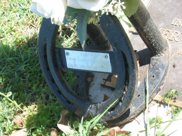 Mervyn Carl HEIT,  | died 1-6-2007 aged 83 years,  | remembered by grandchildren & great-grandchildren;  | Moore-Linville general cemetery, Esk Shire  | 