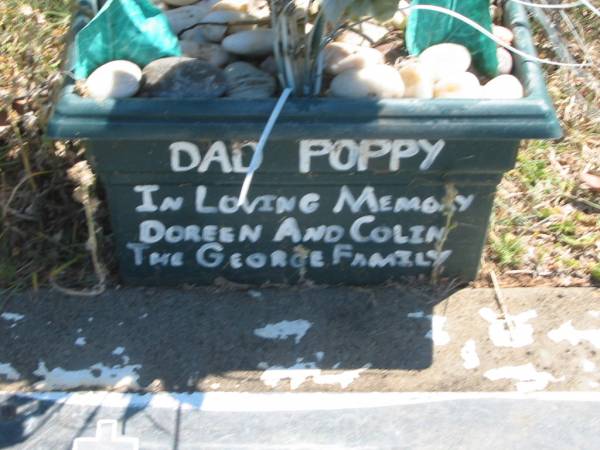 Walter James MARTIN,  | dad poppy,  | died 18 Jan 1982 aged 69 years,  | remembered by Doreen & Colin & the George family;  | Moore-Linville general cemetery, Esk Shire  | 