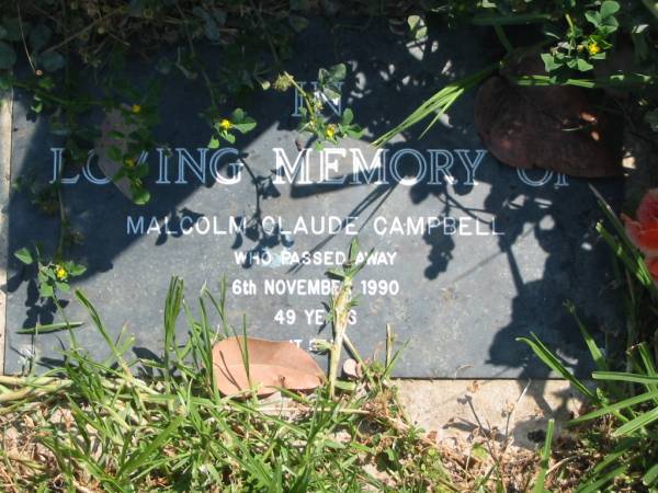 Malcolm Claude CAMPBELL,  | died 5 Nov 1990 aged 49 years;  | Moore-Linville general cemetery, Esk Shire  | 