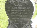 Edna KASSULKE, daughter sister, died 21 Aug 1937 aged 18 years; Moore-Linville general cemetery, Esk Shire 