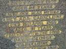 David John CARSELDINE,
husband father,
died 9 July 1948 aged 82 years;
Lucy Ada CARSELDINE
died 15 April 1965 aged 91 years;
David George CARSELDINE,
killed in action 1918;
Moore-Linville general cemetery, Esk Shire