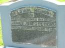 
James Jones PETERS,
husband father,
died 22 Sept 1953 aged 69 years;
Jessie PETERS,
died 4-11-1975 aged 86 years,
wife mother mother-in-law grandmother;
Moore-Linville general cemetery, Esk Shire
