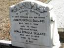 Joseph George Sellars 3 Nov 1949 aged 70 yrs  Agnes Rebecca Sellars 15 Jul 1957 aged 73 yrs  Mt Walker Historic/Public Cemetery, Boonah Shire, Queensland  