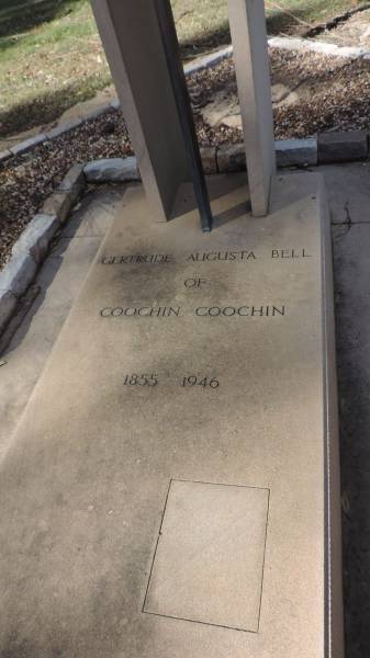 Gertrude Augusta BELL  | of Coochin Coochin  | 1855-1946  |   | Mount Alford  | 