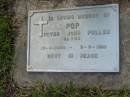 
Peter John PULLEN
62 years
b: 12 Aug 1928, d: 8 Mar 1990
Mt Cotton  Gramzow  Cornubia  Carbrook Lutheran Cemetery, Logan City

