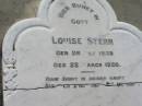 
Louise STERN
b: 26 Dec 1835, d: 22 Mar 1920
Mt Cotton  Gramzow  Cornubia  Carbrook Lutheran Cemetery, Logan City

