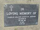 
Charles William Augustus JACKSON
14 Apr 1987, aged 43
Mt Cotton  Gramzow  Cornubia  Carbrook Lutheran Cemetery, Logan City

