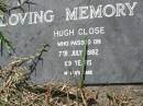 
Hugh CLOSE
7 Jul 1982, aged 69
Mt Cotton  Gramzow  Cornubia  Carbrook Lutheran Cemetery, Logan City

