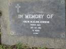 
Caroline Wilhelmine HEINEMANN
21 Oct 1951, aged 79
Mt Cotton  Gramzow  Cornubia  Carbrook Lutheran Cemetery, Logan City

