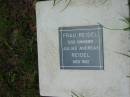 
frau REIDEL
D.O.D. unknown
Julias Andreas REIDEL
died 1932
Mt Cotton  Gramzow  Cornubia  Carbrook Lutheran Cemetery, Logan City

