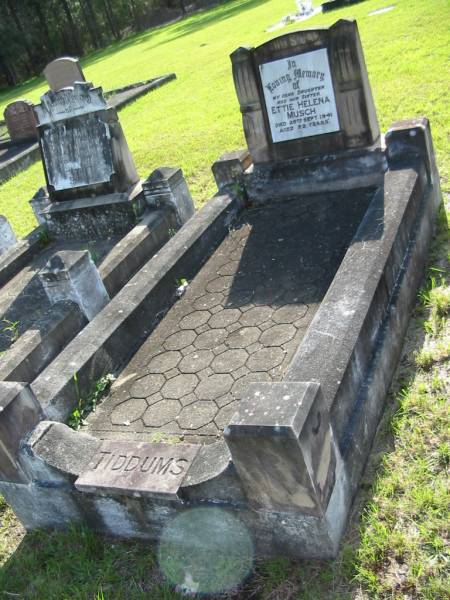 Ettie Helena MUSCH  | 25 Sep 1941, aged 22  |   | TIDDUMS  |   | Mt Cotton / Gramzow / Cornubia / Carbrook Lutheran Cemetery, Logan City  |   | 