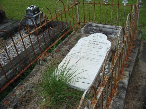 Carl Friedrich Wilhelm BENFER  | b: 20 Jun 1886, d: 12 Nov 1891  | Mt Cotton / Gramzow / Cornubia / Carbrook Lutheran Cemetery, Logan City  |   | 
