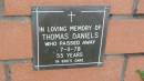 Thomas Daniels d: 7 Nov 1978, aged 55  Mount Cotton St Pauls Lutheran Columbarium wall  
