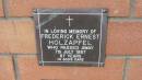 Frederick Ernest Holzapfel d: 7 Jul 1987, aged 87  Mount Cotton St Pauls Lutheran Columbarium wall  