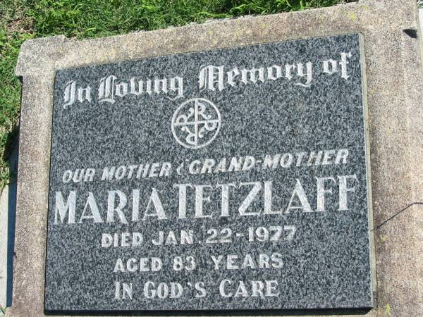 Maria TETZLAFF  | 22 Jan 1977, aged 83  | Mount Beppo Apostolic Church Cemetery  | 